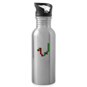 Trader - Trinkflasche mit integriertem Trinkhalm - Lightsilver - Rechts