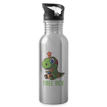 Süßes Tree Rex T-Rex Weihnachtsmann Geschenk Licht - Trinkflasche mit integriertem Trinkhalm - Lightsilver - Rechts