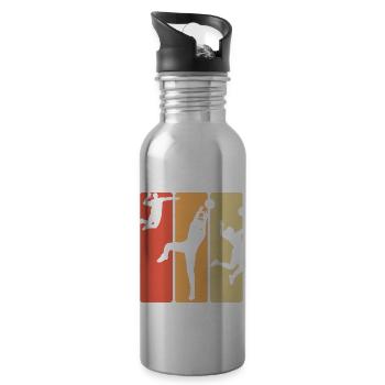 Volleyball Volleyballer Volleyballerin Teams - Trinkflasche mit integriertem Trinkhalm - Lightsilver - Rechts