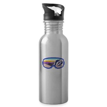 Ski Goggles Snowboard Apres Ski Skier Skier Skiing - Water bottle with straw - silver - Right