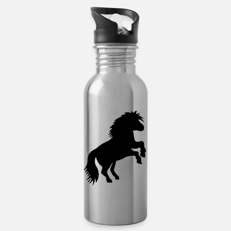 SHETLANDPONY - Trinkflasche mit integriertem Trinkhalm - Lightsilver