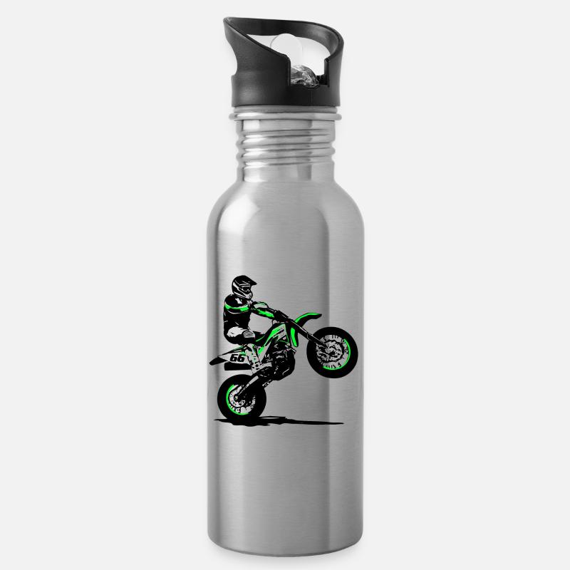 Supermotard - Supermotard - Gourde avec paille intégrée - argent clair
