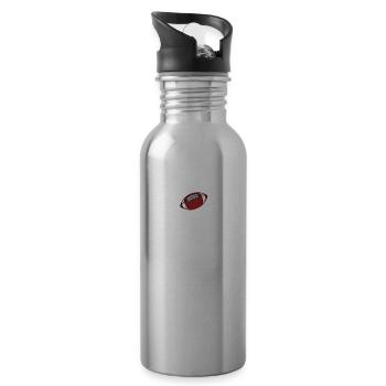 Rugby heartbeat - Water bottle with straw - silver - Right