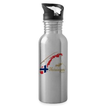 Norway Angel and Fischer Design - Water bottle with straw - silver - Right