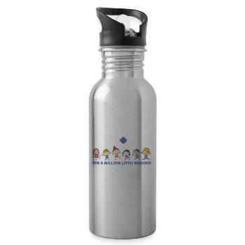 Kinderkrankenschwester Kinderkrankenpflegerin - Trinkflasche mit integriertem Trinkhalm - Lightsilver - Rechts