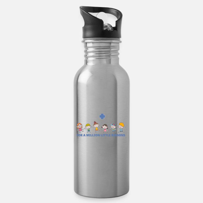 Kinderkrankenschwester Kinderkrankenpflegerin - Trinkflasche mit integriertem Trinkhalm - Lightsilver