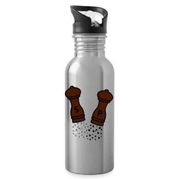 Salt & pepper / wooden spice mills / gift idea - Water bottle with straw - silver - Right