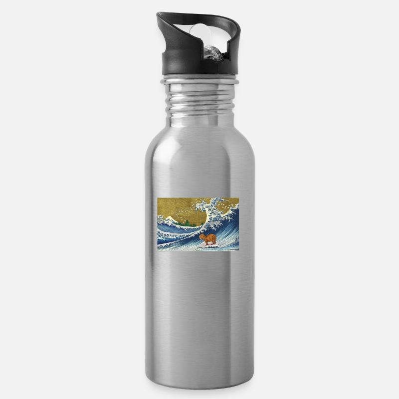 Capybara - Trinkflasche mit integriertem Trinkhalm - Lightsilver