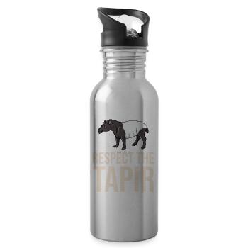 Tapir cheval bébé tapirus malais - Gourde avec paille intégrée - argent clair - Droite