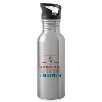 A Woman's Place Is In The Courtroom 3 - Trinkflasche mit integriertem Trinkhalm - Lightsilver - Rechts