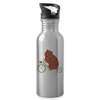 Radfahrer Wombat - Trinkflasche mit integriertem Trinkhalm - Lightsilver - Rechts