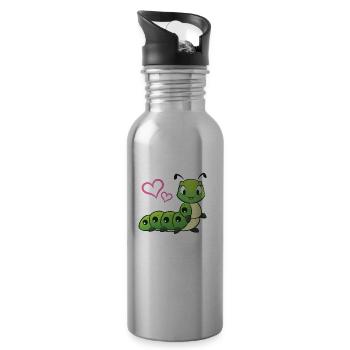 Caterpillar pour femmes et enfants - Gourde avec paille intégrée - argent clair - Droite