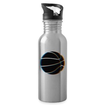 Surreale Magischer Basketball - Trinkflasche mit integriertem Trinkhalm - Lightsilver - Rechts