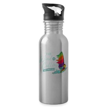 Windsurfen Windsurfer Surfbrett Wind Surfen - Trinkflasche mit integriertem Trinkhalm - Lightsilver - Rechts