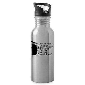Lustiges Golf Sprüche Geschenk Golfen Golfer - Trinkflasche mit integriertem Trinkhalm - Lightsilver - Rechts