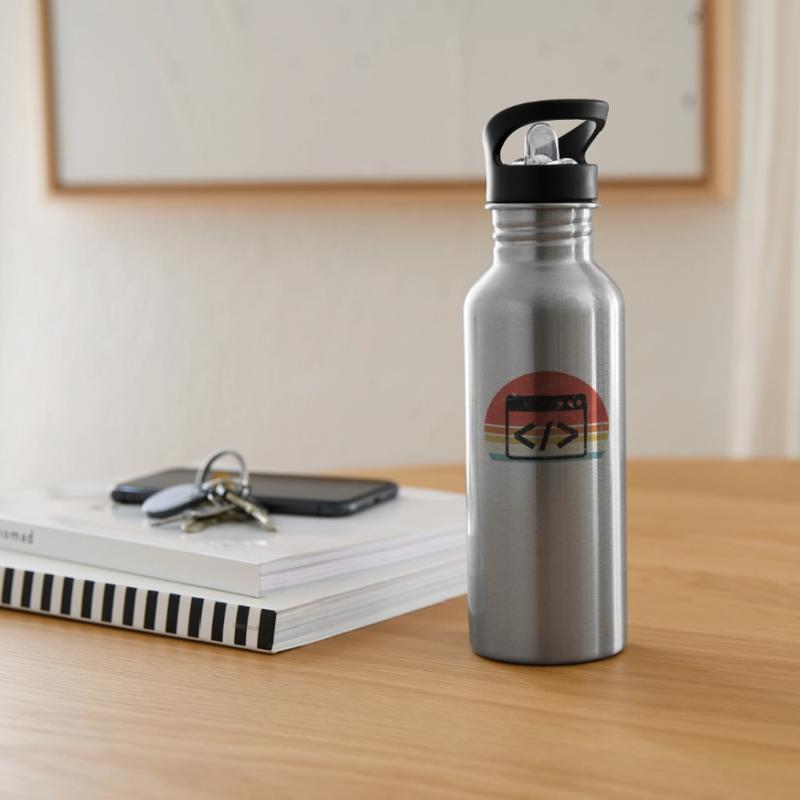 I Hate Programming Programmierer Coding Trinkflasche mit integriertem Trinkhalm