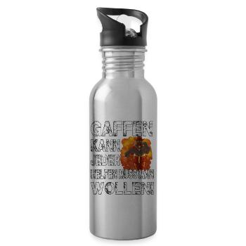 Gaffen kann jeder helfen muss man wollen - Trinkflasche mit integriertem Trinkhalm - Lightsilver - Rechts