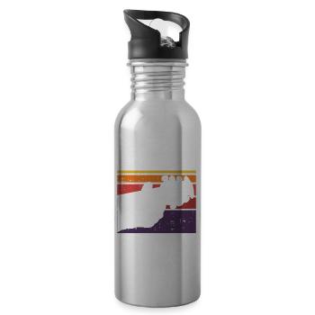 Bass Players Finger Better motif for one - Water bottle with straw - silver - Right