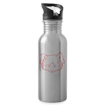 Roter Panda - Trinkflasche mit integriertem Trinkhalm - Lightsilver - Rechts