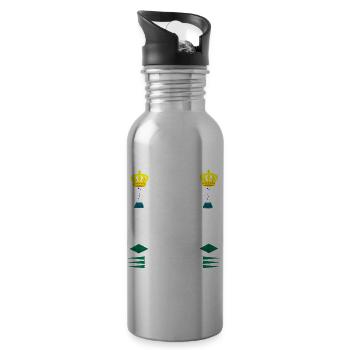 Chemikant König Chemiker Biochemie Chemielaborant - Trinkflasche mit integriertem Trinkhalm - Lightsilver - Rechts