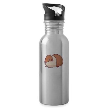 I'M NOT SHORT I'M GUINEA PIG SIZE Geschenke - Trinkflasche mit integriertem Trinkhalm - Lightsilver - Rechts