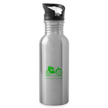 Landwirt - Trinkflasche mit integriertem Trinkhalm - Lightsilver - Rechts