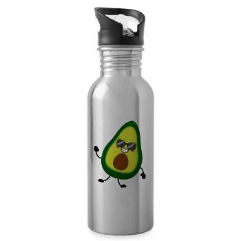 avocado - Water bottle with straw - silver - Right
