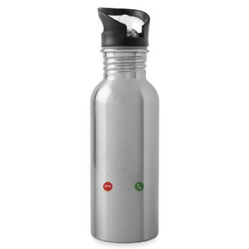 Wenn der Wald ruft muss ich gehen | Der Wald Ruft - Trinkflasche mit integriertem Trinkhalm - Lightsilver - Rechts