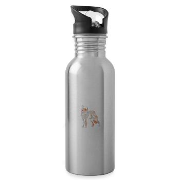 Australian Shepherd Hund Hundeliebhaber Lustige Sp - Trinkflasche mit integriertem Trinkhalm - Lightsilver - Rechts