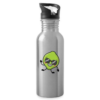 Cool lime - Water bottle with straw - silver - Right