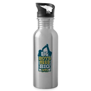 Excavator - Water bottle with straw - silver - Right