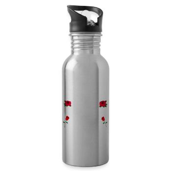 Florist Floristik Blumenhändler Floristen Geschenk - Trinkflasche mit integriertem Trinkhalm - Lightsilver - Rechts