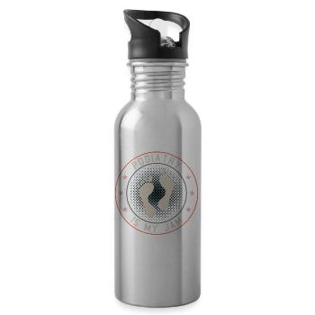 Foot care pedicure podiatrist nail salon gift - Water bottle with straw - silver - Right