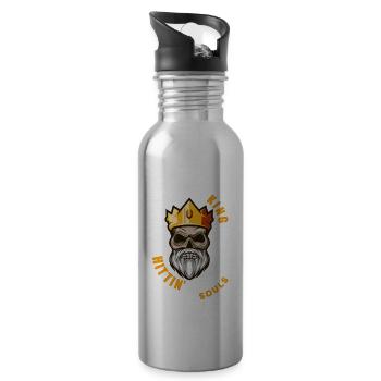 Funny Cornhole Player Sackhole Game Bean Bag - Water bottle with straw - silver - Right