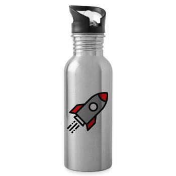 Rakete colored - Trinkflasche mit integriertem Trinkhalm - Lightsilver - Rechts