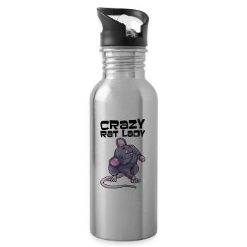 Rat rat souris propriétaire animal de compagnie rongeur - Gourde avec paille intégrée - argent clair - Droite