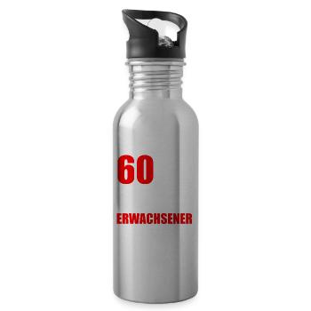 60 Jahre und kein bisschen Erwachsener als früher - Trinkflasche mit integriertem Trinkhalm - Lightsilver - Rechts