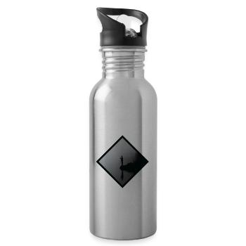 Fishing Fish Fishing Fishing Fishing Fishing - Water bottle with straw - silver - Right