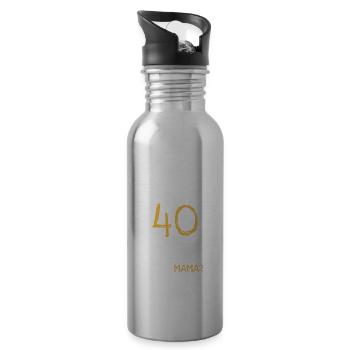 40. Geburtstag die lustige Geschenkidee - Trinkflasche mit integriertem Trinkhalm - Lightsilver - Rechts