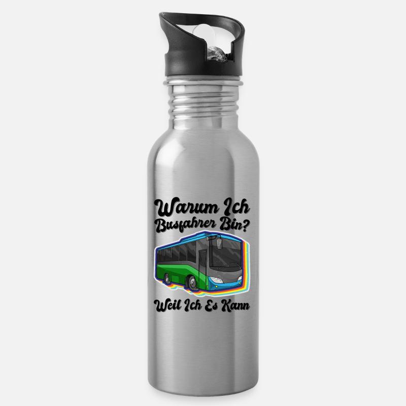 Busfahrer Buslenker Schulbus Beruf Kraftfahrer - Trinkflasche mit integriertem Trinkhalm - Lightsilver