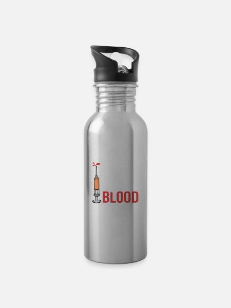 Blutspende Blutspender Krankenschwester Doktor - Trinkflasche mit integriertem Trinkhalm - Lightsilver