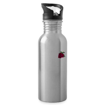 Traubenflüsterer Winzer Wein Weinanbaugebiet - Trinkflasche mit integriertem Trinkhalm - Lightsilver - Rechts