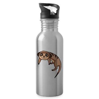 Meerkat - Water bottle with straw - silver - Right