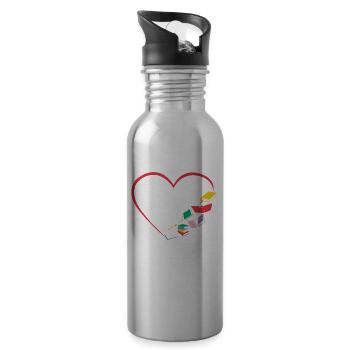 Buch Lesen Literatur Books Heart - Trinkflasche mit integriertem Trinkhalm - Lightsilver - Rechts