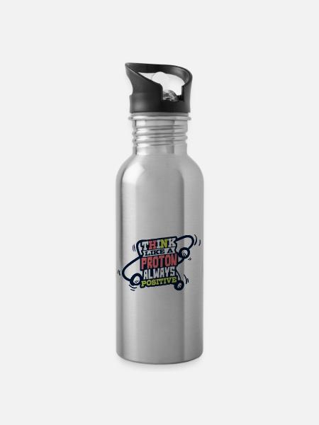 Physik Spruch Physiklehrer - Trinkflasche mit integriertem Trinkhalm - 