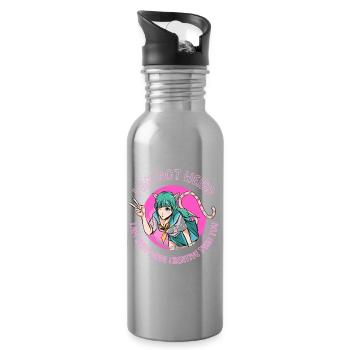 Anime Mädchen Geschenk - Trinkflasche mit integriertem Trinkhalm - Lightsilver - Rechts