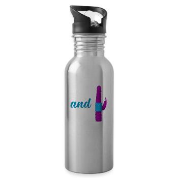 BDSM Bondage Sex Anal Plug Dildo Vibrator Sub - Trinkflasche mit integriertem Trinkhalm - Lightsilver - Rechts