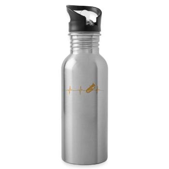 Tuba Herzschlag - Trinkflasche mit integriertem Trinkhalm - Lightsilver - Rechts