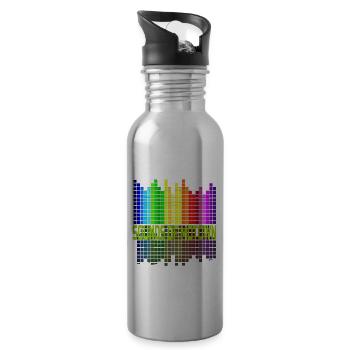 sounds, sounds of Motown, music, Detroit, great - Trinkflasche mit integriertem Trinkhalm - Lightsilver - Rechts