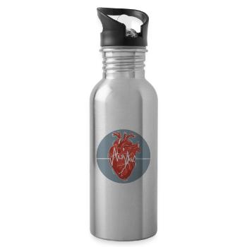 Heart Attack Bypass Surgery Heart Surgery Heart Surgery - Water bottle with straw - silver - Right
